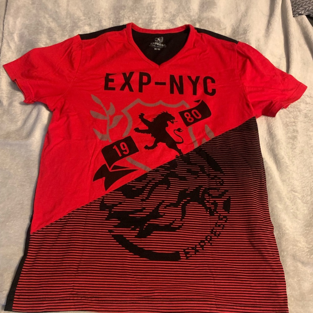 Express Red and Black Men’s Graphic Tee